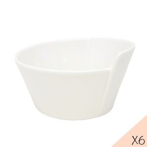 Villeroy & Boch NewWave Small Round Rice Bowls White Porcelain Set of 6 New NWT